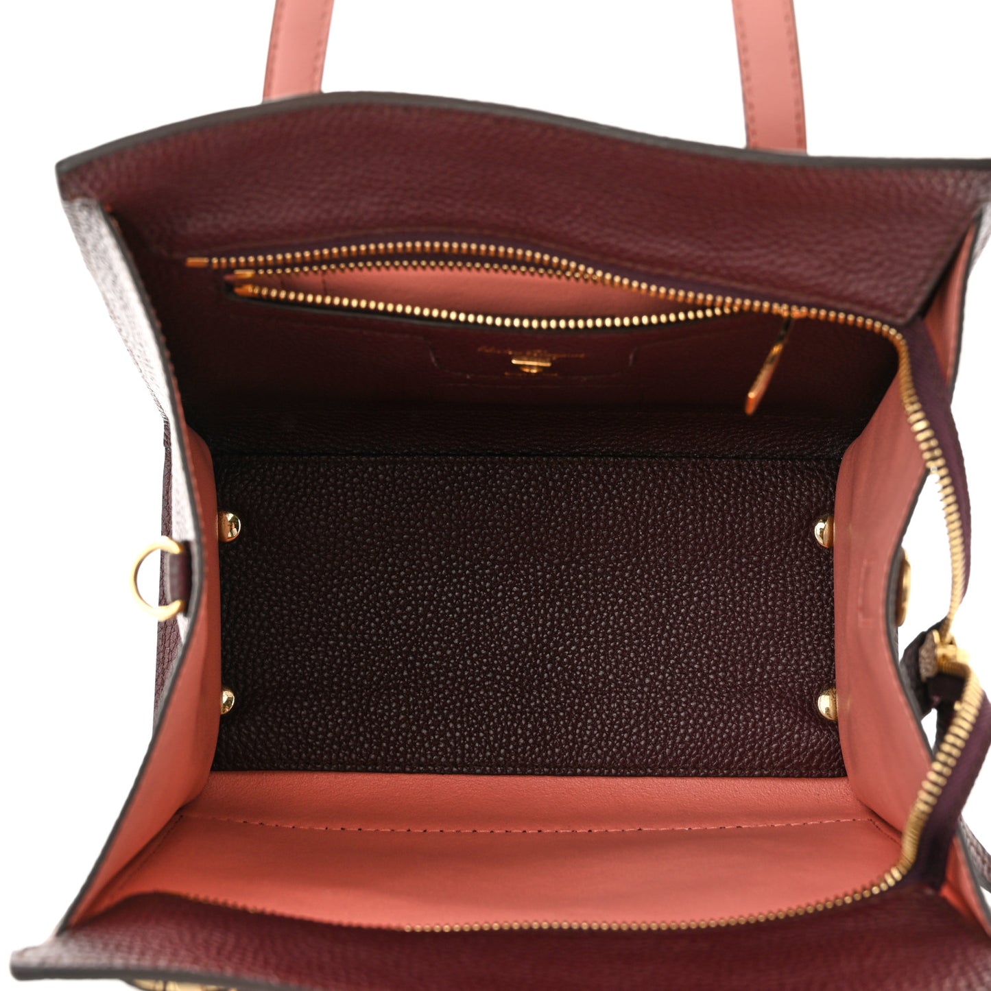 Hammered Calfskin Double Handle Small Amy Tote Red