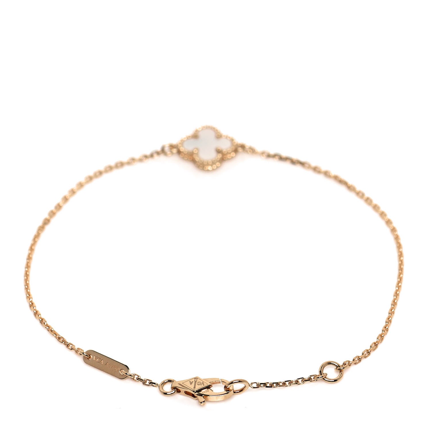 Van Cleef & Arpels 18K Yellow Gold Mother of Pearl Sweet Alhambra Bracelet 3 of 6