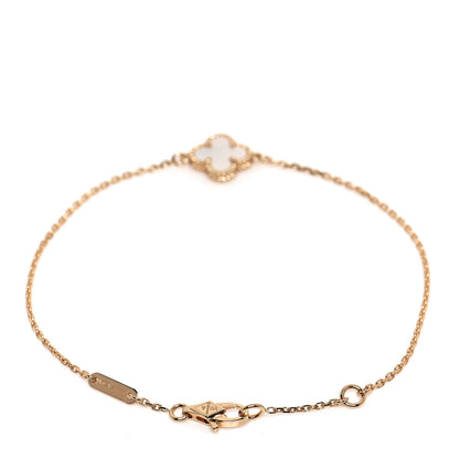 Van Cleef & Arpels 18K Yellow Gold Mother of Pearl Sweet Alhambra Bracelet 3 of 6