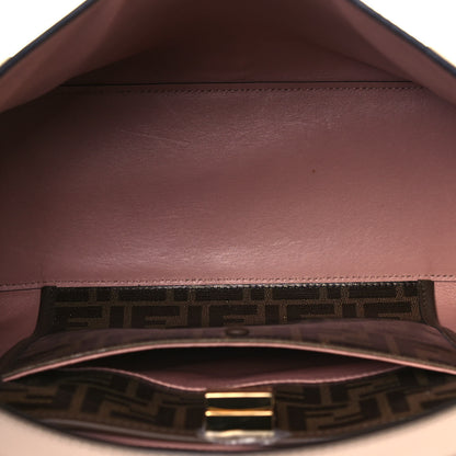 Fendi Vitello Seta Glazed Fabric FF 1974 Medium Peekaboo X-Lite Nuvola Mogano Panna 8 of 19