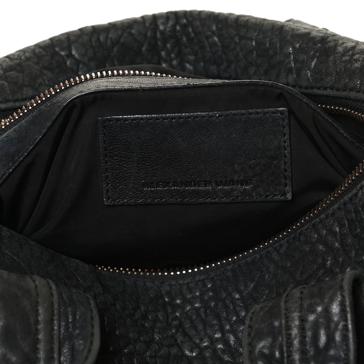 Pebbled Lambskin Rocco Black Rose Gold Hardware