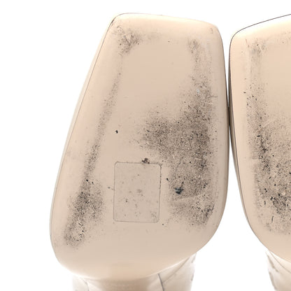 Fendi Vitello Karligraphy Embossed FFreedom High Heel Ankle Boots 40 White 9 of 11