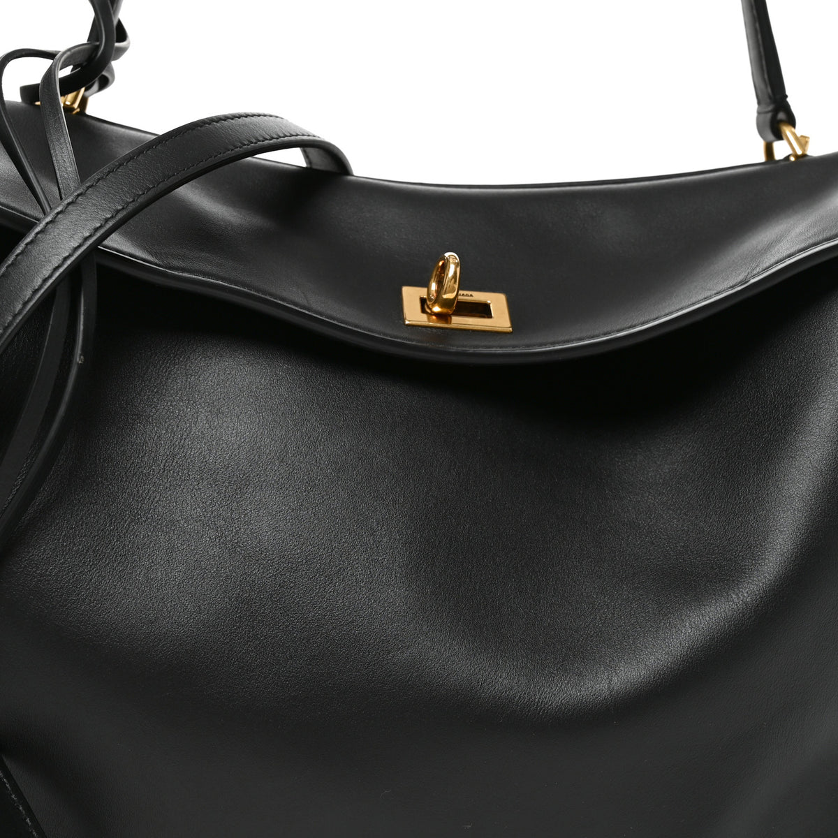 Balenciaga Natural Smooth Calfskin Medium Rodeo Top Handle Handbag Black 7 of 9