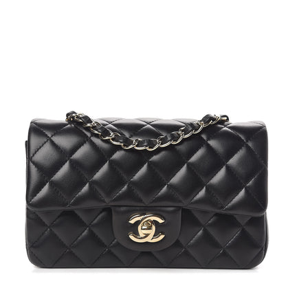 Chanel Lambskin Quilted Mini Rectangular Flap Black 1 of 10