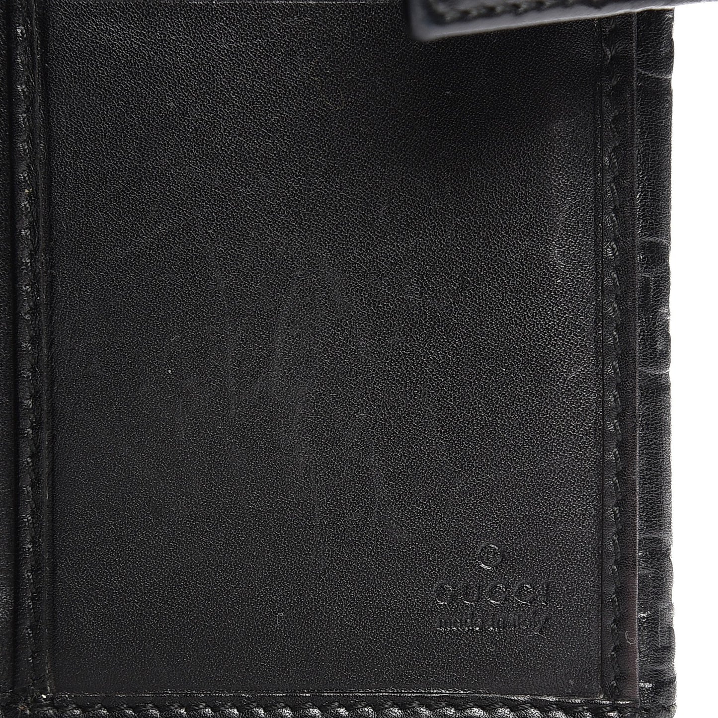 Guccissima Margaux Calfskin Metal Bar Continental Flap Wallet Black