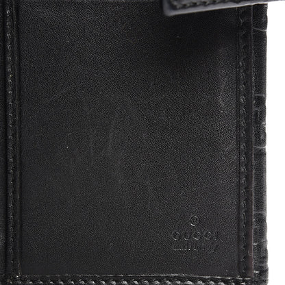Gucci Guccissima Margaux Calfskin Metal Bar Continental Flap Wallet Black 11 of 14