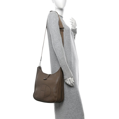 Hermes Taurillon Clemence Evelyne III GM Etoupe 2 of 12
