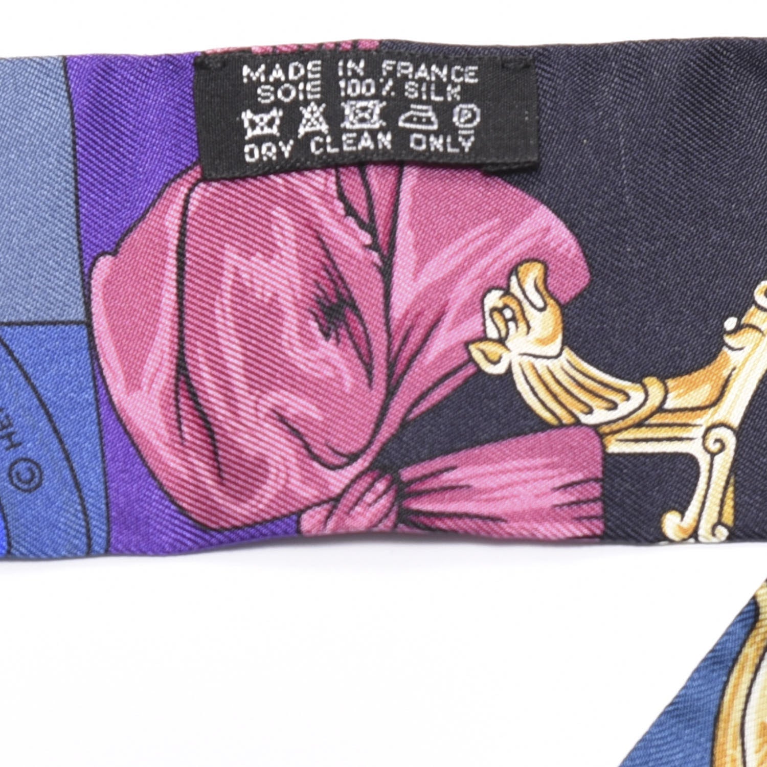 Hermes Silk Cavalleria D'Etriers Twilly Violet Bleu Rose 2 of 3