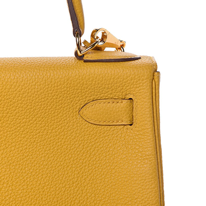 Hermes Togo Kelly Retourne 28 Jaune Ambre 9 of 42