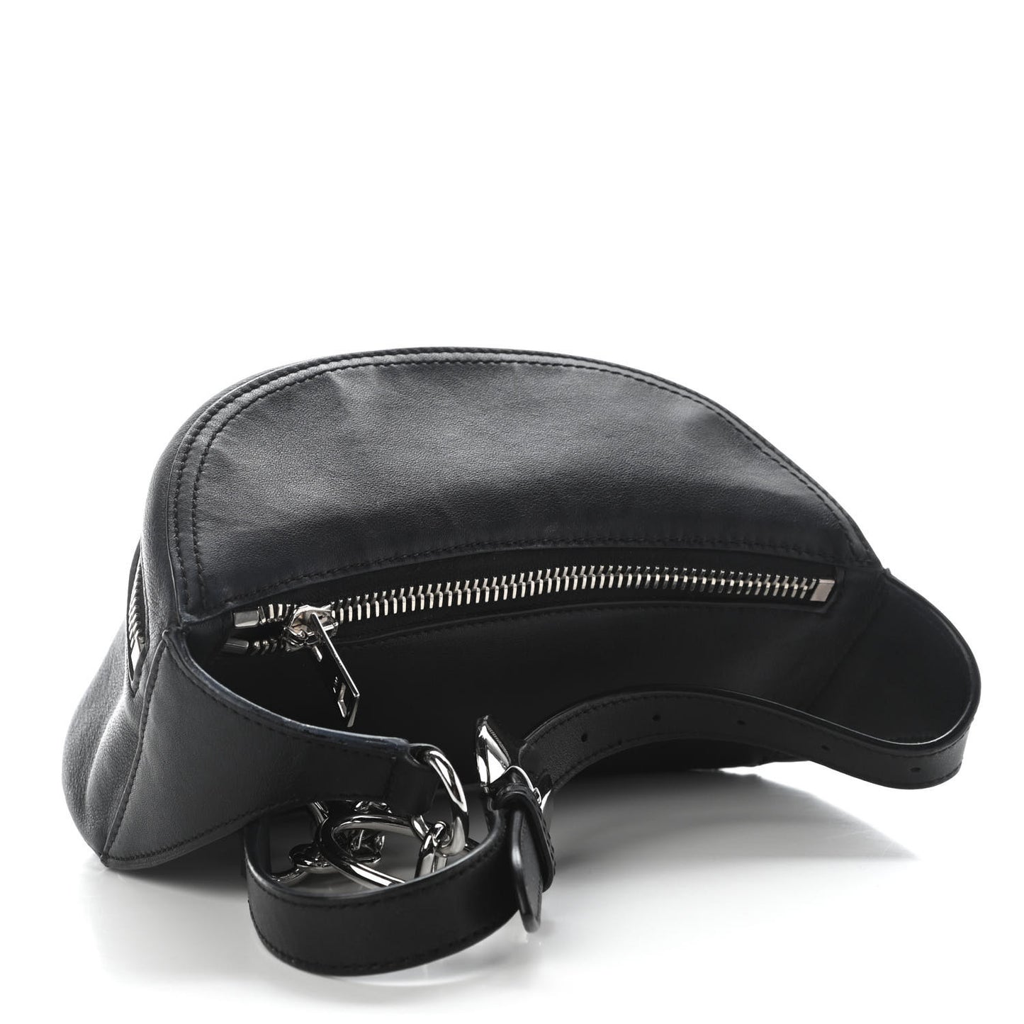 Calfskin Chain Belt Bag Black