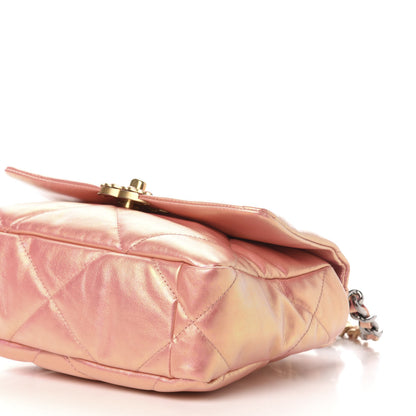 Chanel Iridescent Calfskin Quilted Medium 19 Flap Pink 9 of 10