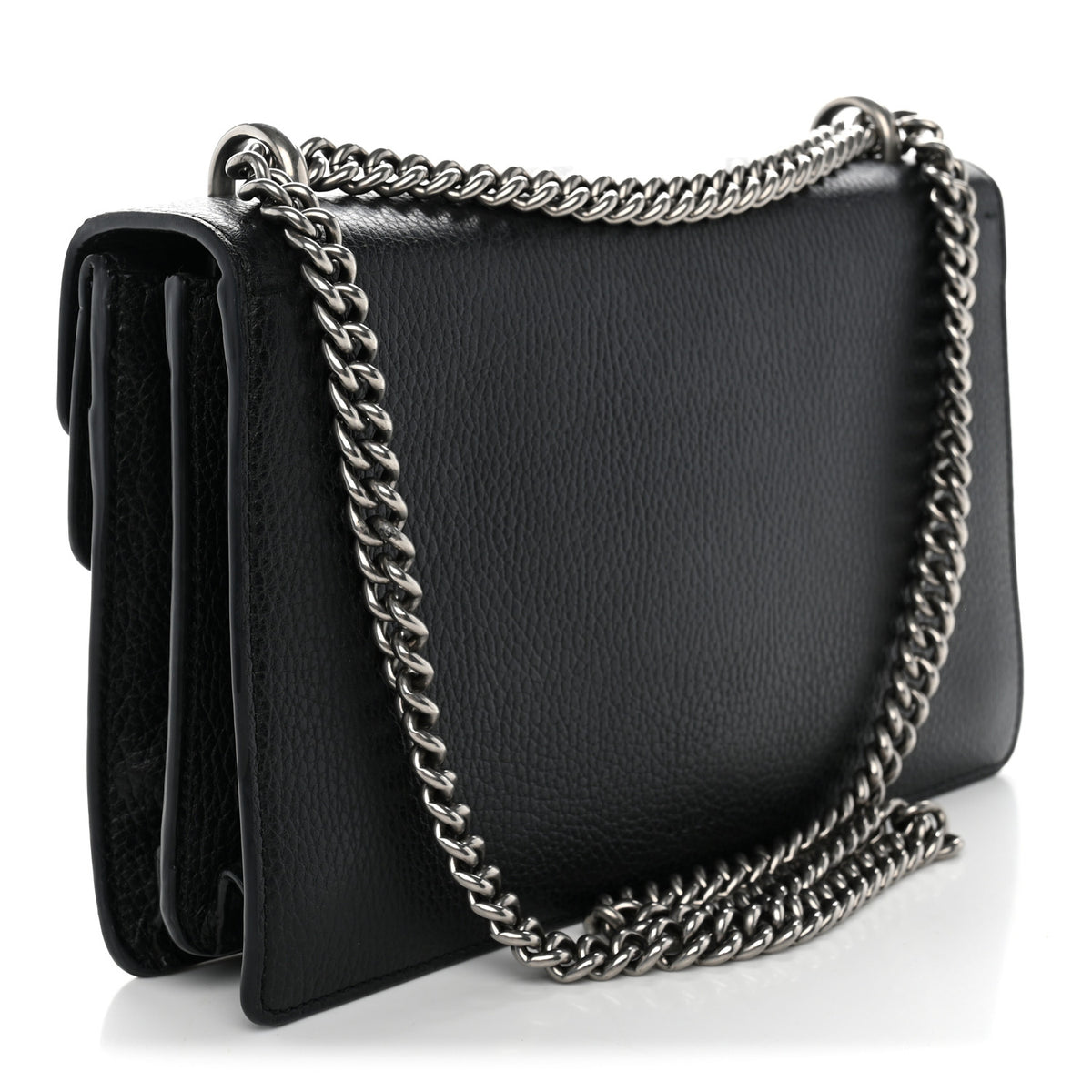 Pebbled Calfskin Small Dionysus Shoulder Bag Black