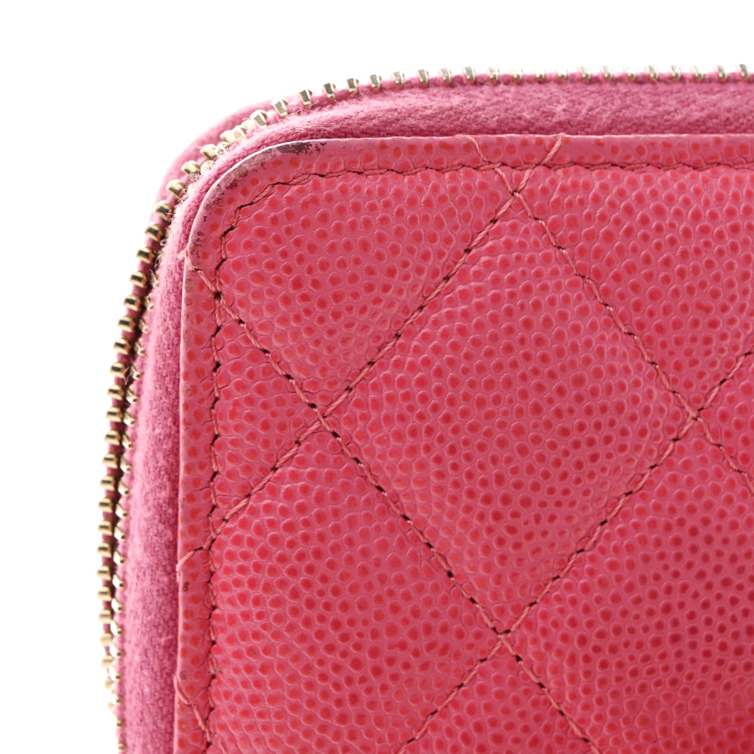 Chanel Caviar Quilted Zipped Key Holder Case Pink 11 of 14