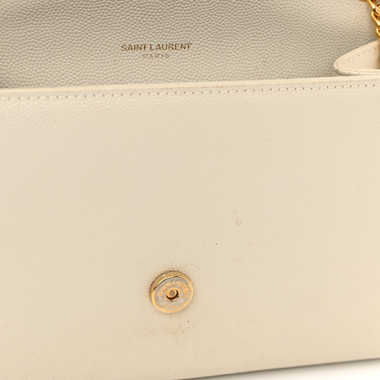 Saint Laurent Grain De Poudre Small Monogram Kate Satchel Blanc Vintage 13 of 16
