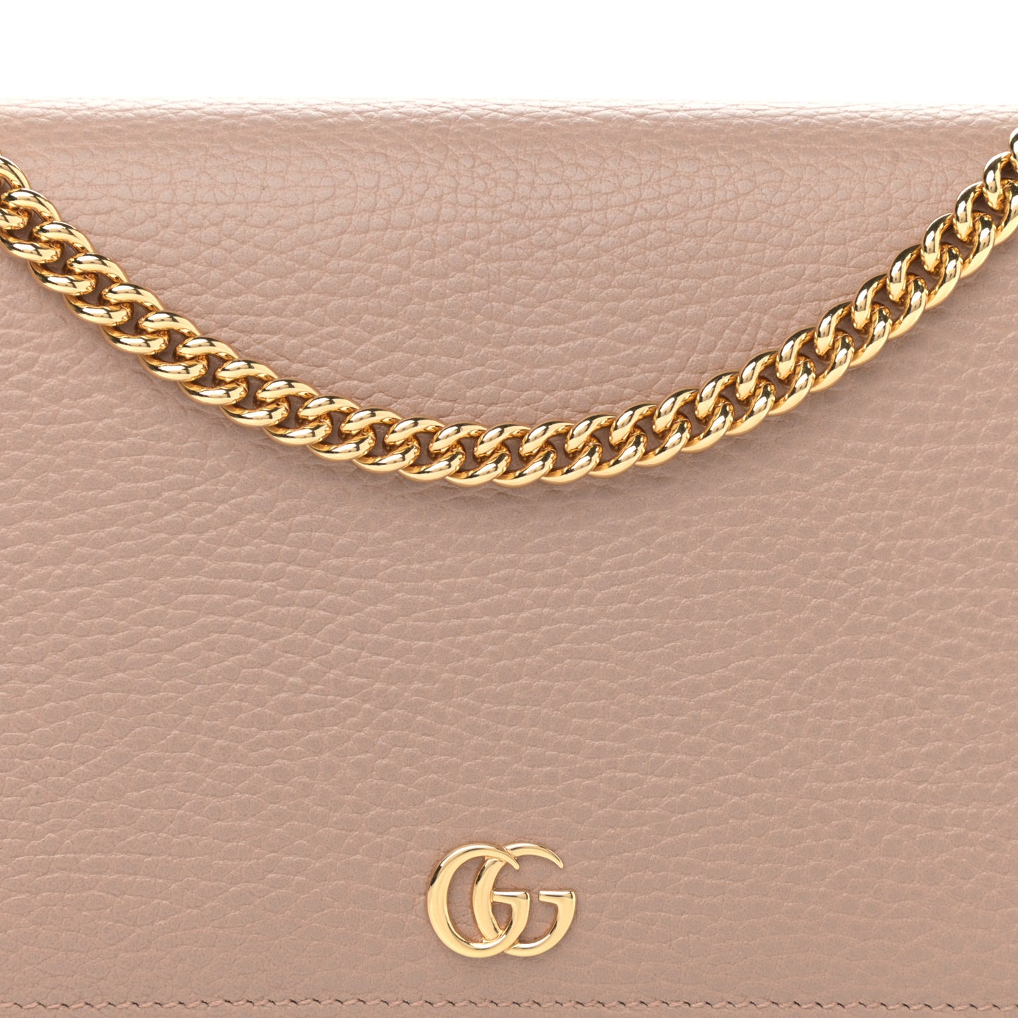 Calfskin Mini GG Marmont Chain Wallet Porcelain Rose