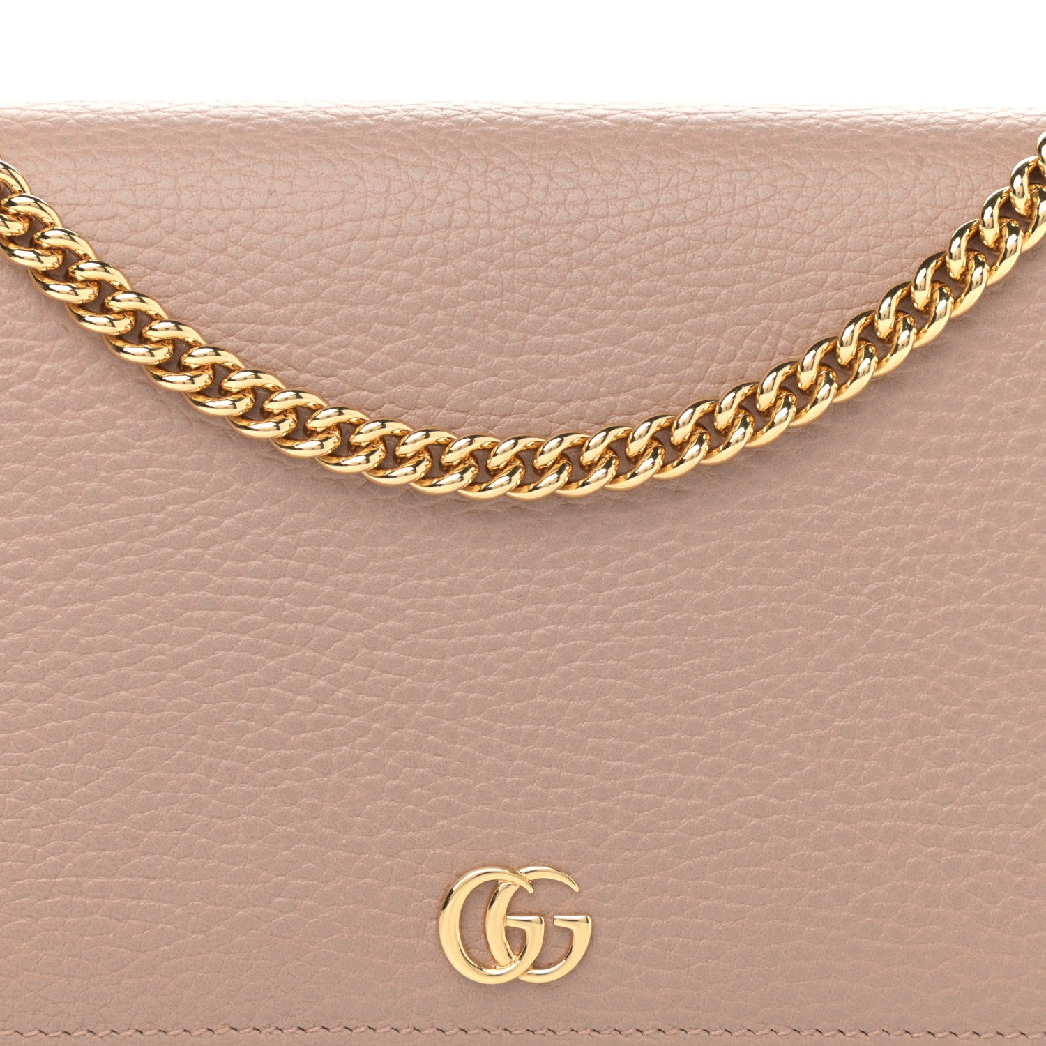 Gucci Calfskin Mini GG Marmont Chain Wallet Porcelain Rose 6 of 9