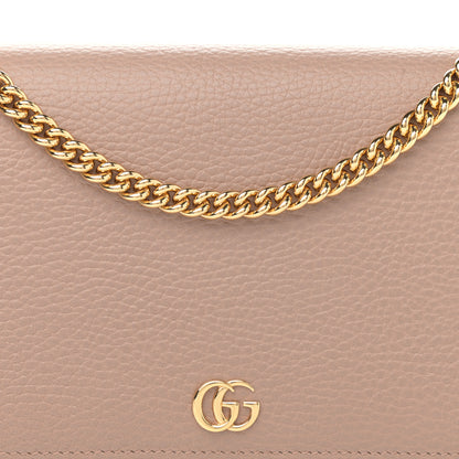 Gucci Calfskin Mini GG Marmont Chain Wallet Porcelain Rose 6 of 9