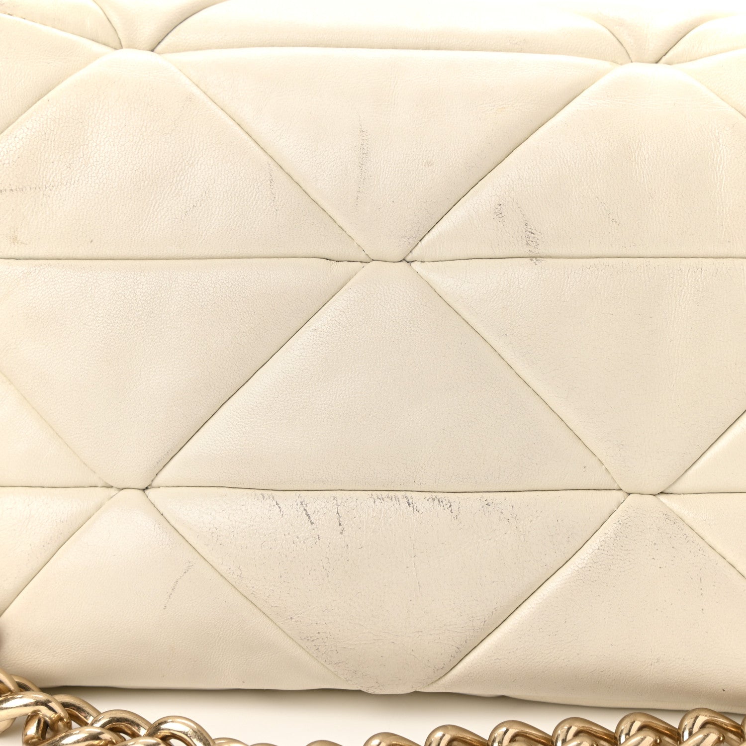 Prada Nappa Re-Nylon Triangle Quilted Patchwork System Flap Shoulder Bag White 12 of 14