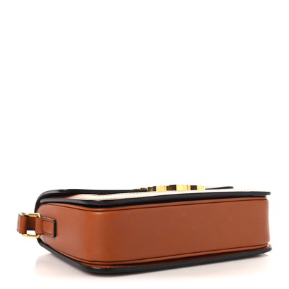 Celine Textile Natural Calfskin Teen Triomphe White Tan 4 of 10