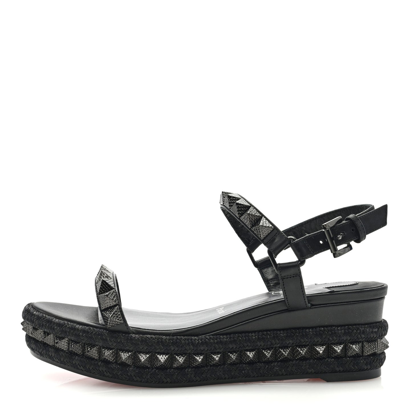 Kid Laminato Satin Pyraclou 60 Platform Sandals 38 Black