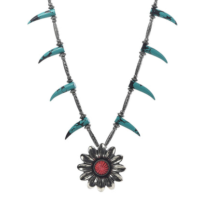 Gucci Sterling Silver Resin Marmont Flower Statement Necklace 1 of 8