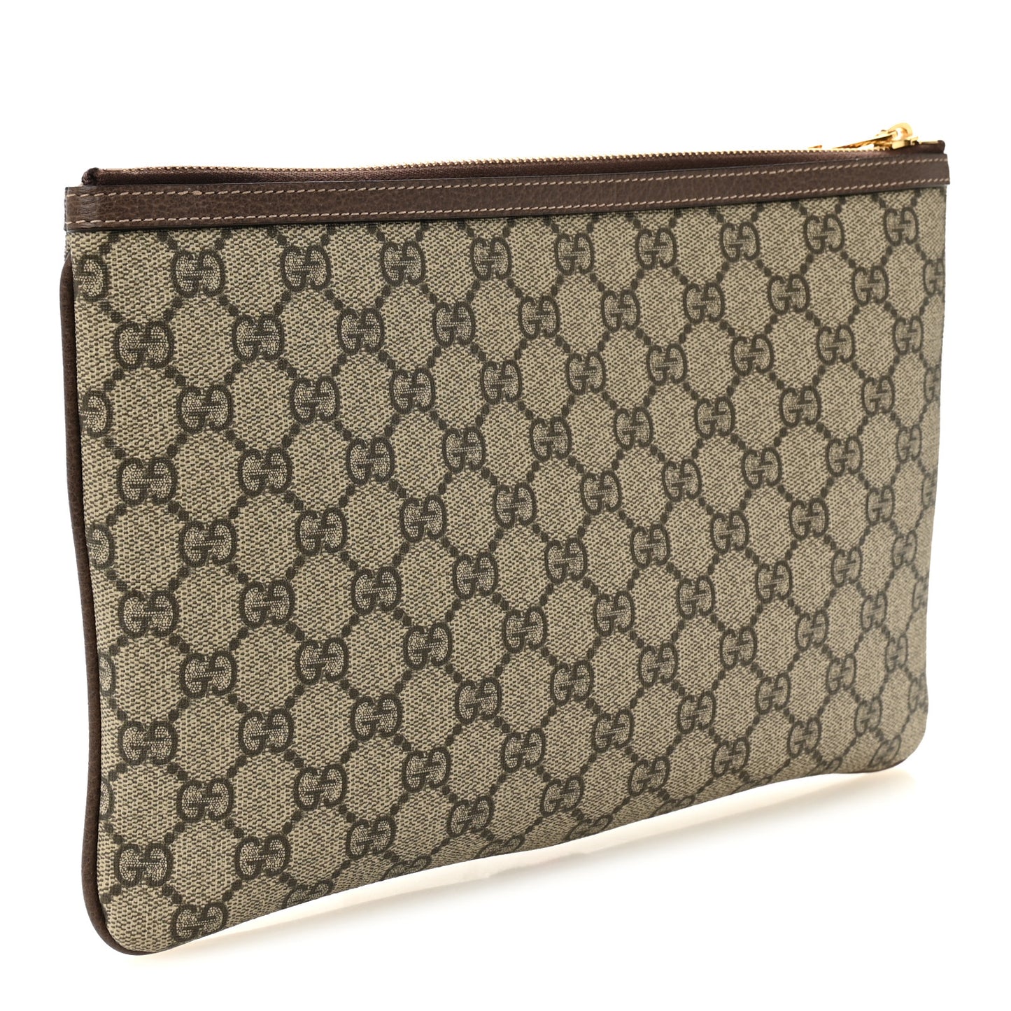 GG Supreme Monogram Large Ophidia Pouch Clutch Brown