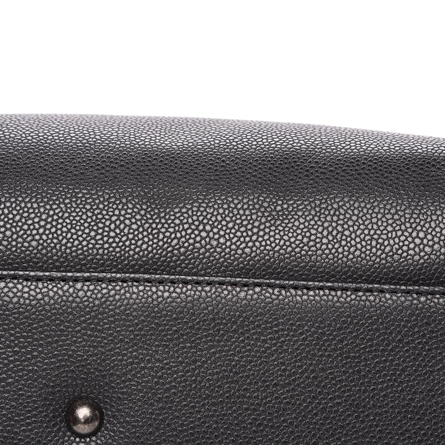 Chanel Metallic Grained Calfskin Medium Woven Chain Shopping Tote Black 11 of 13