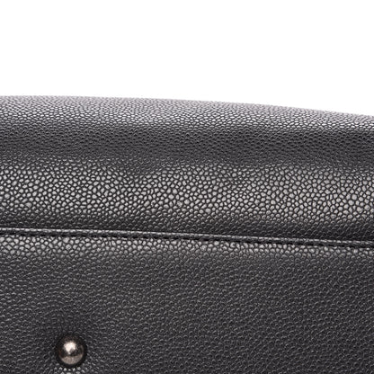 Chanel Metallic Grained Calfskin Medium Woven Chain Shopping Tote Black 11 of 13