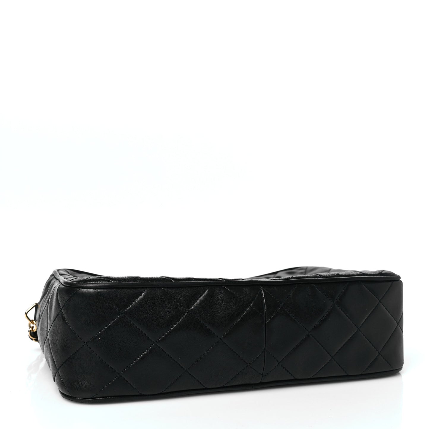 Lambskin Quilted Tassel Camera Case Black