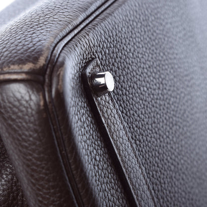 Hermes Taurillon Clemence Birkin 35 Chocolate 28 of 37