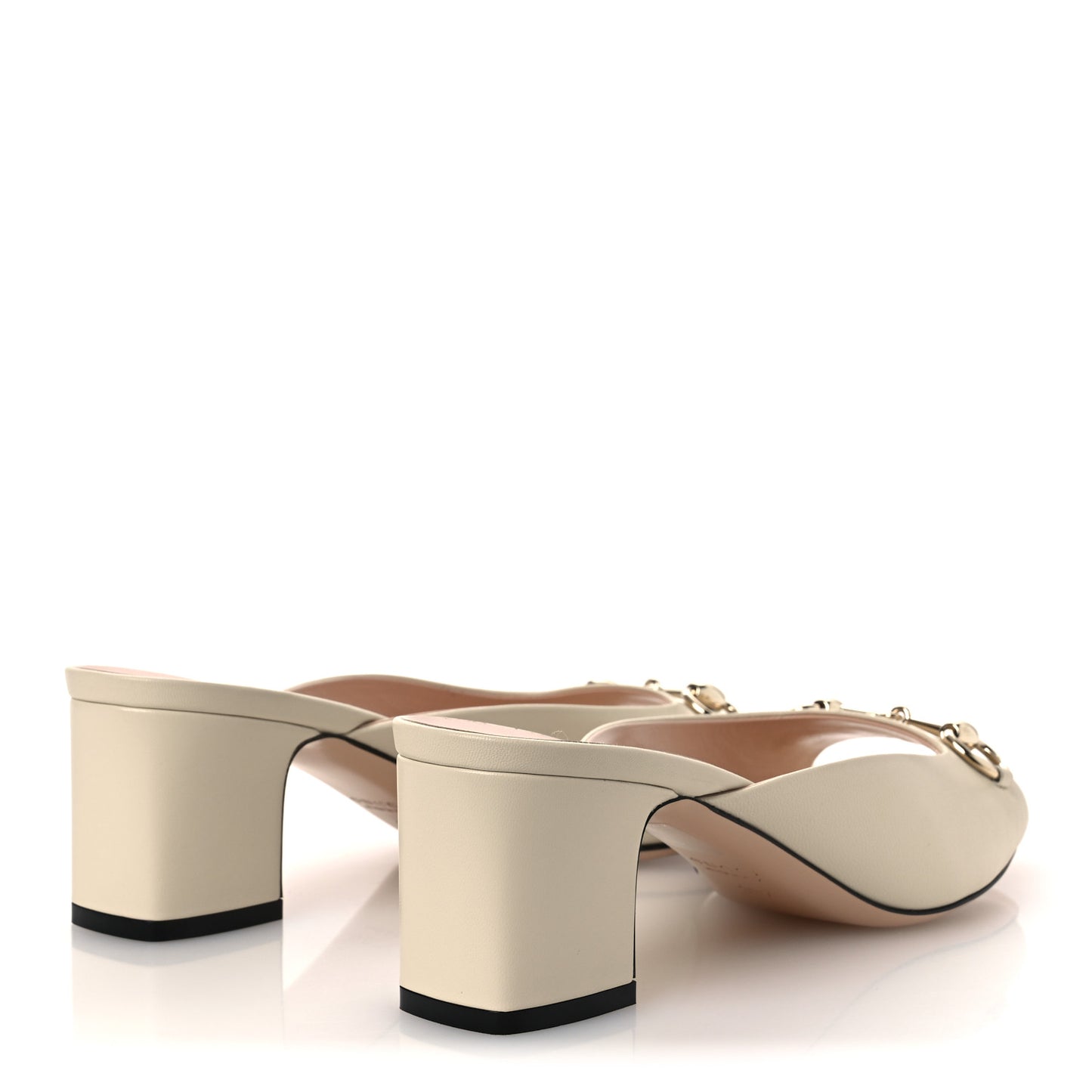 Nappa Horsebit 75mm Slide Sandals 39.5 Mystic White
