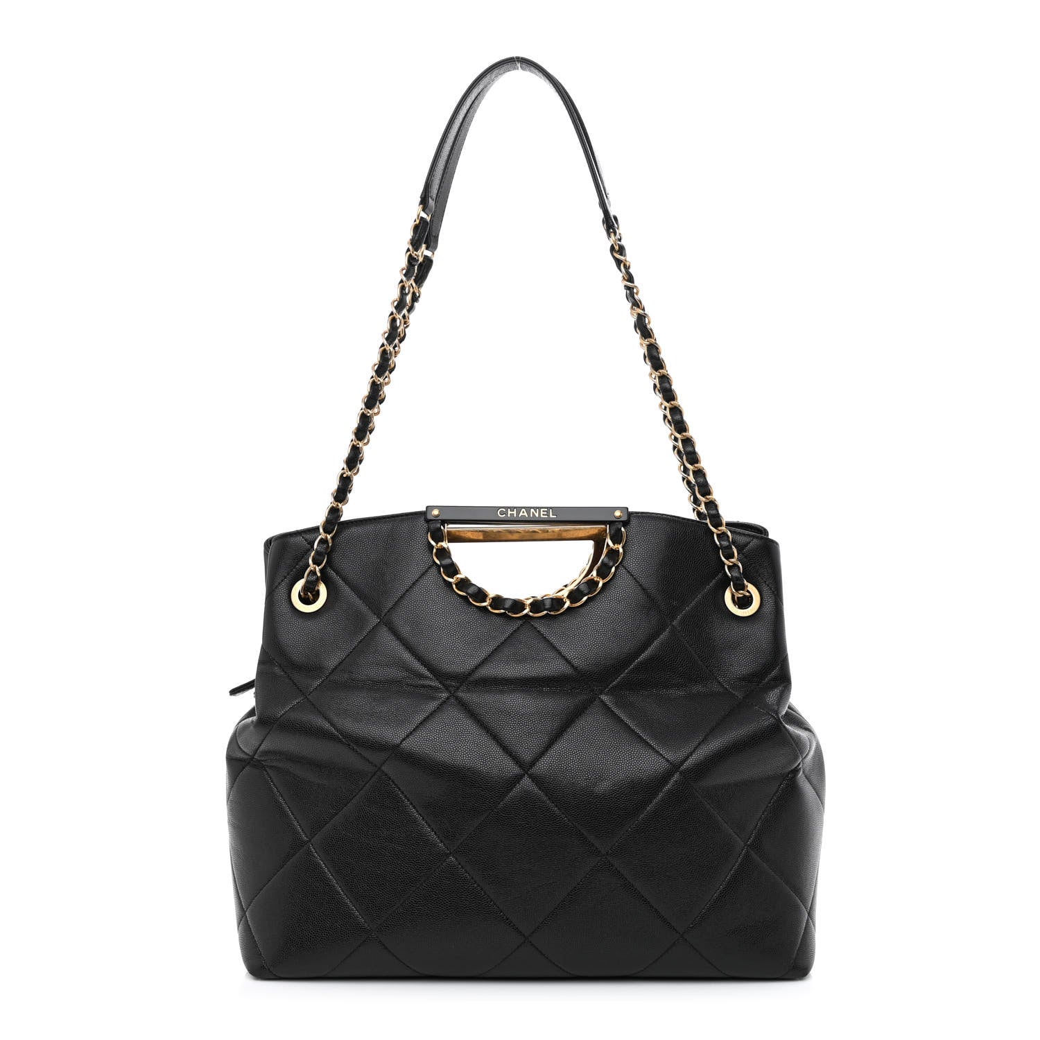 Chanel Caviar Quilted Large A Real Catch Shopping Bag Black 1 of 14