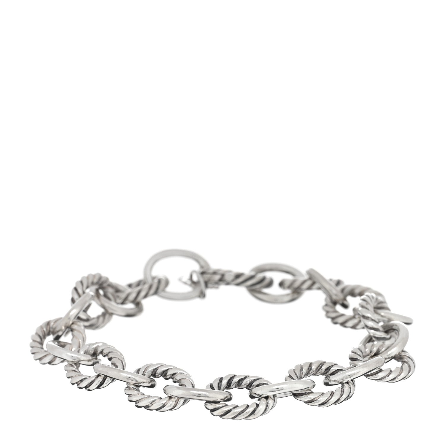 David Yurman Sterling Silver 10mm Medium Oval Link Bracelet 1 of 3