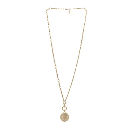 Foundrae 18K Yellow Gold Diamond Mind Body and Soul Wholeness Large Medallion Link Chain Necklace 1 of 5