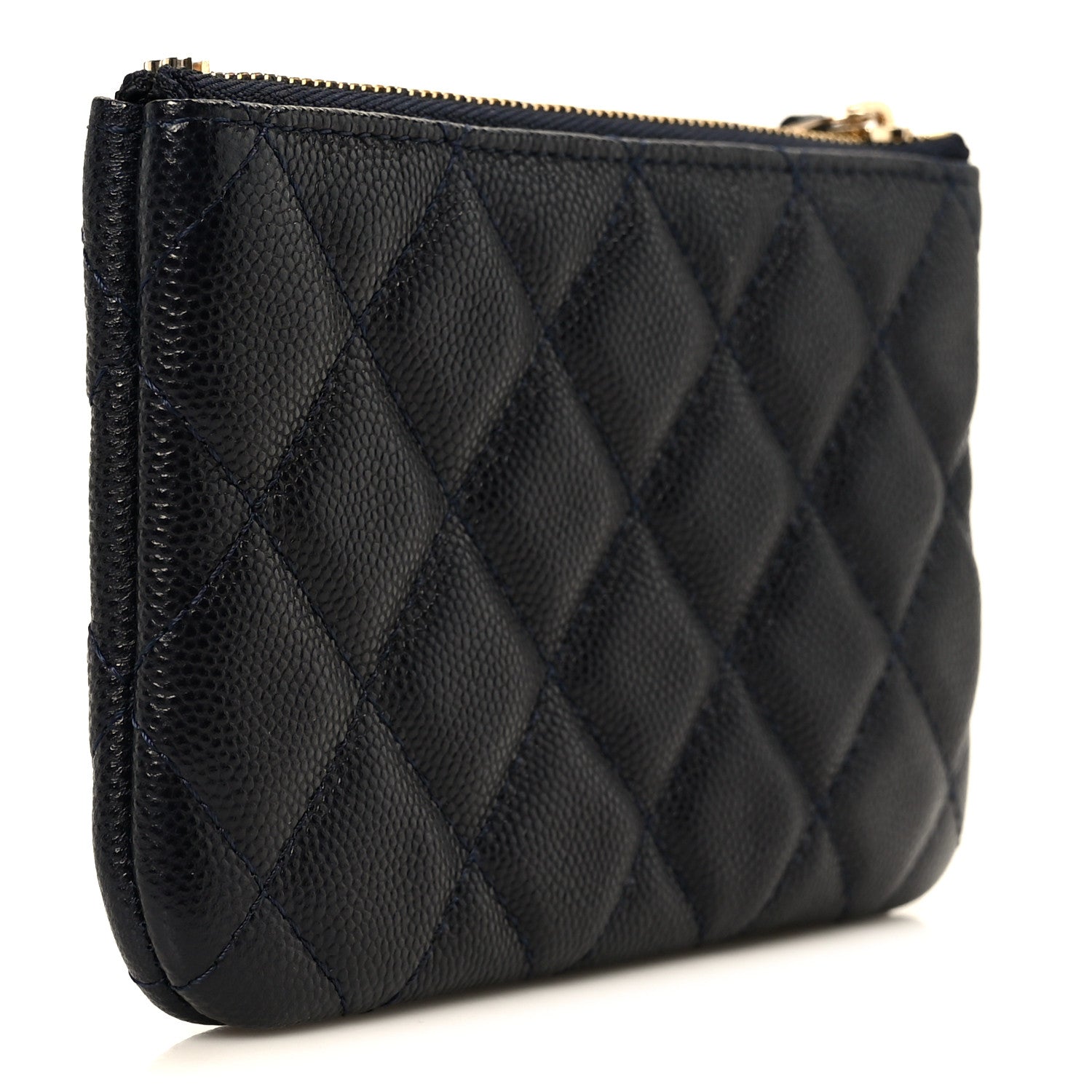 Chanel Caviar Quilted Small Cosmetic Case Navy Blue 3 of 9