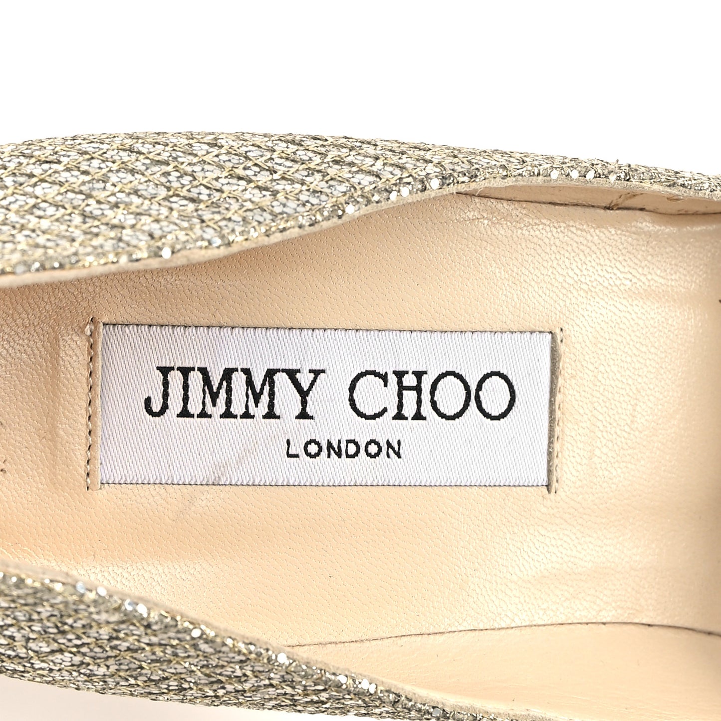 Glitter Fabric Romy 85 Pumps 37.5 Champagne