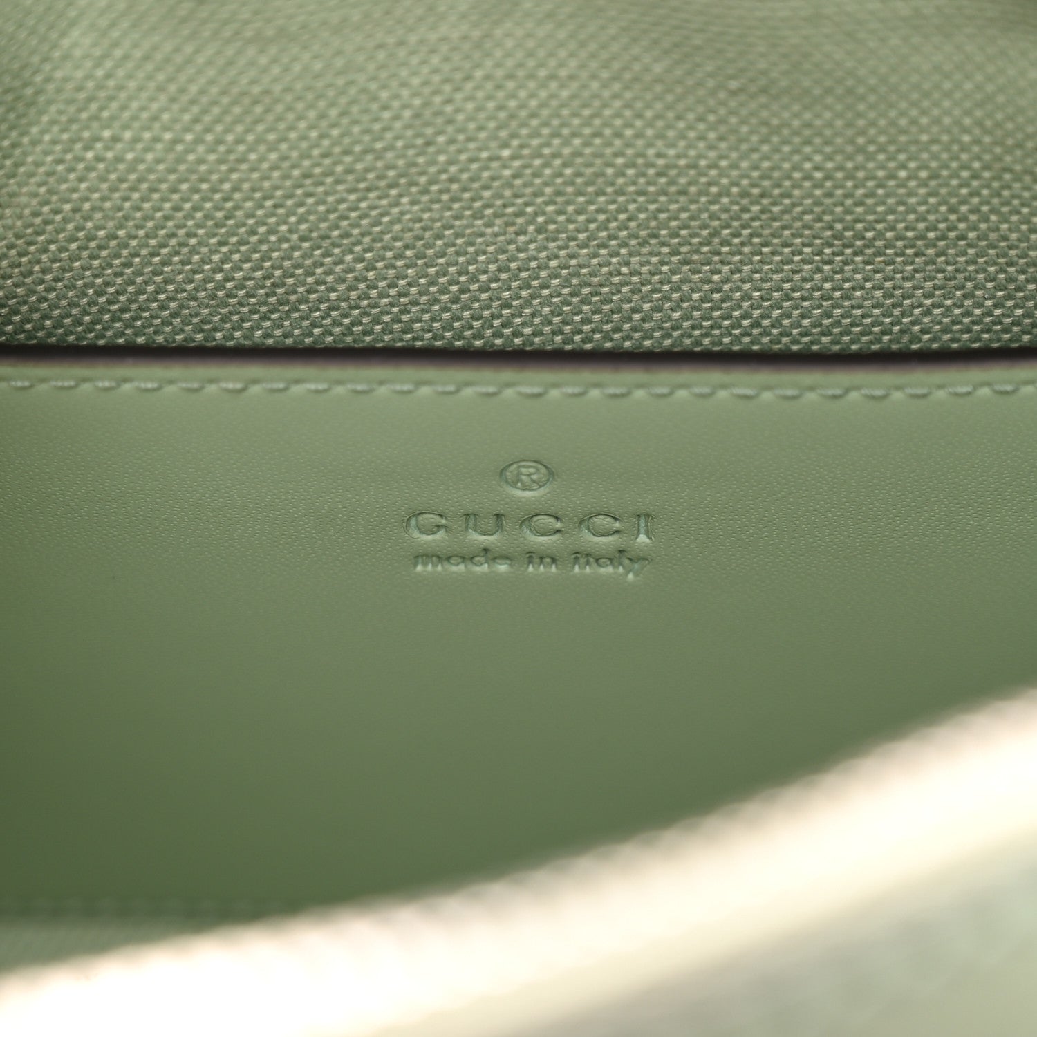 Gucci Denim GG Monogram Calfskin Mini Ophidia Top Handle Bag Pale Green 6 of 10