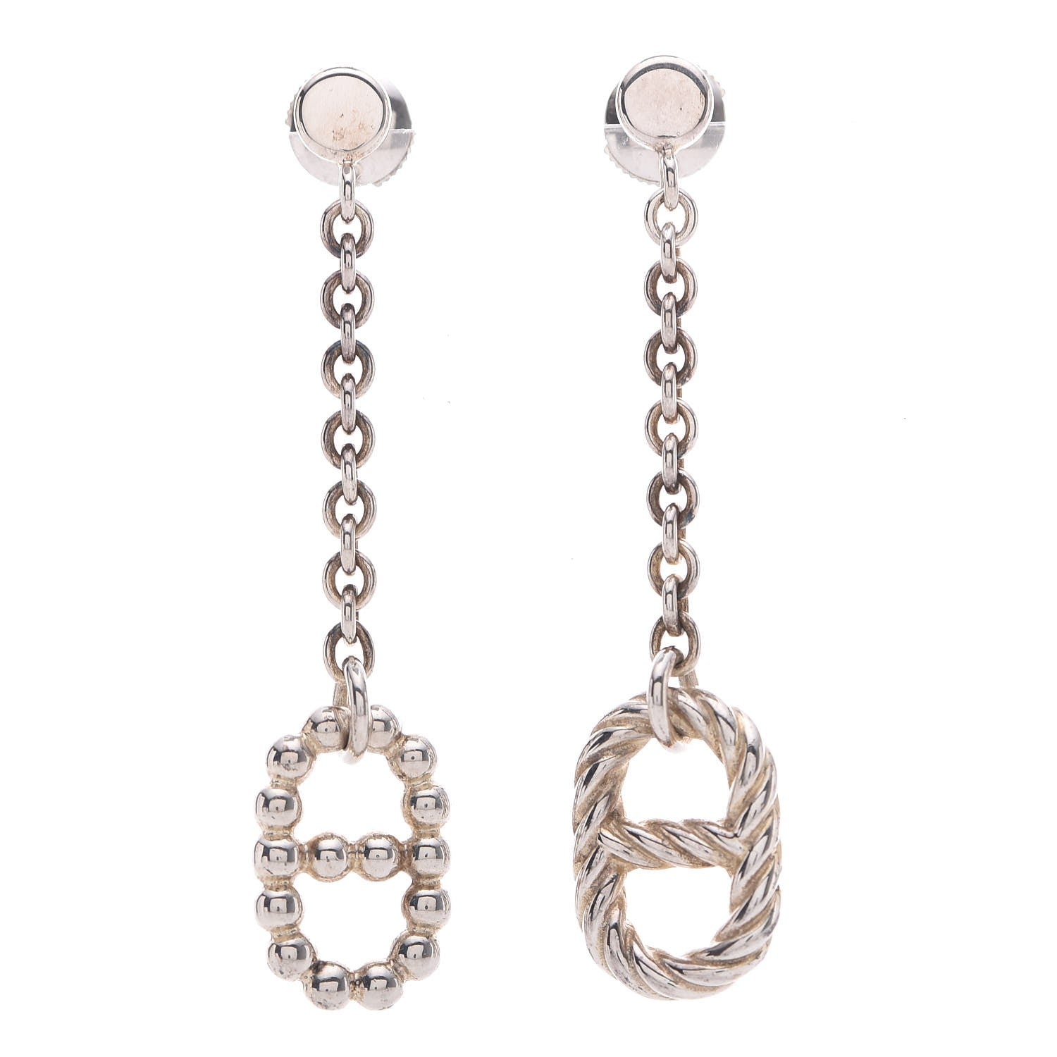 Hermes Sterling Silver Parade Drop Earrings PM 1 of 7