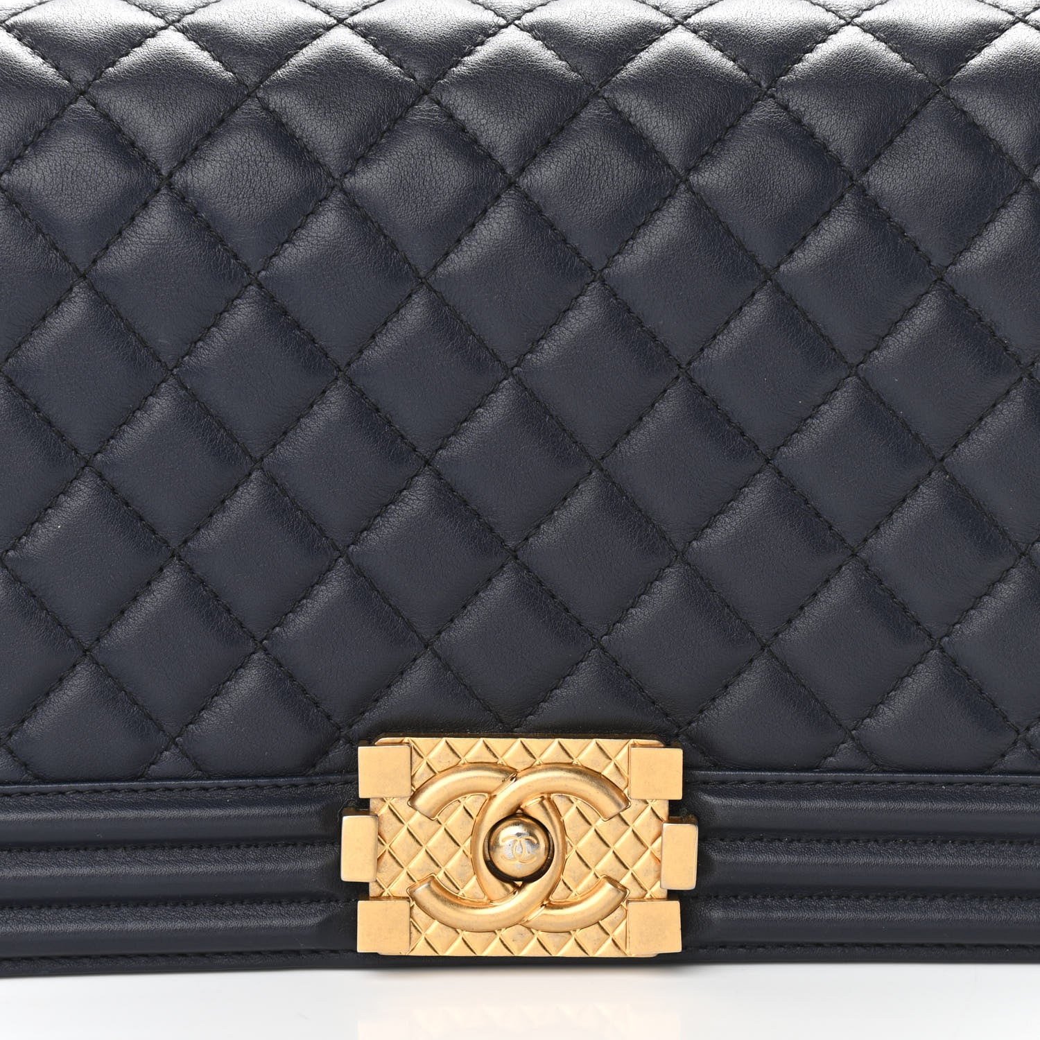 Chanel Calfskin Medium Boy Logo Top Handle Flap Navy 8 of 10