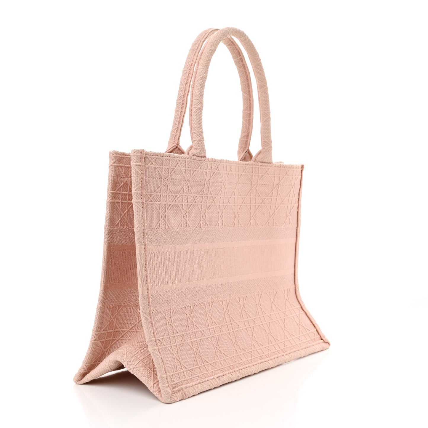 Canvas Embroidered Cannage Medium Book Tote Bois de Rose