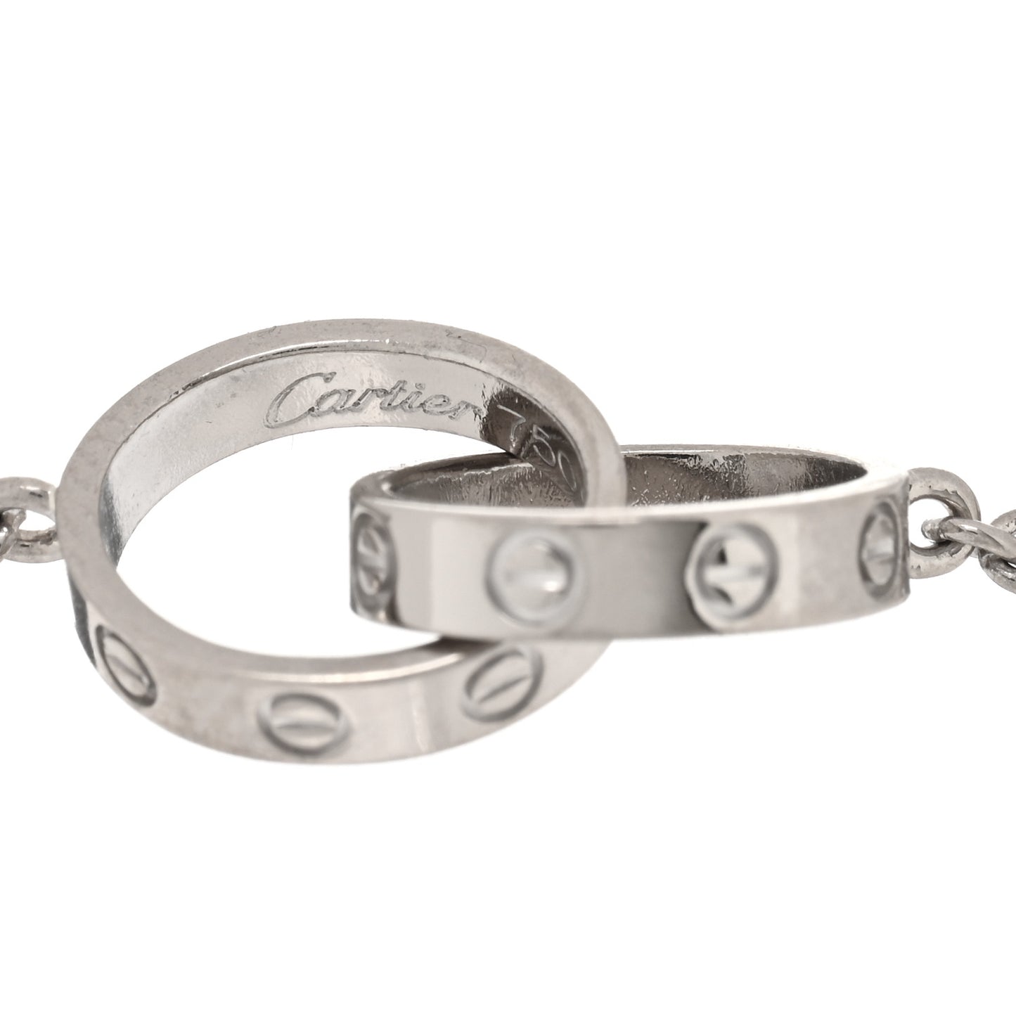 18K White Gold Interlocking LOVE Bracelet