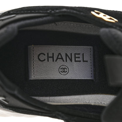 Chanel Fabric Calfskin Suede CC Sneakers 37.5 Black 7 of 13