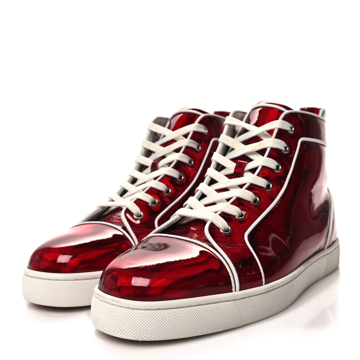 Christian Louboutin Patent Mens Louis Orlato Flat Sneakers 44 Red 3 of 9