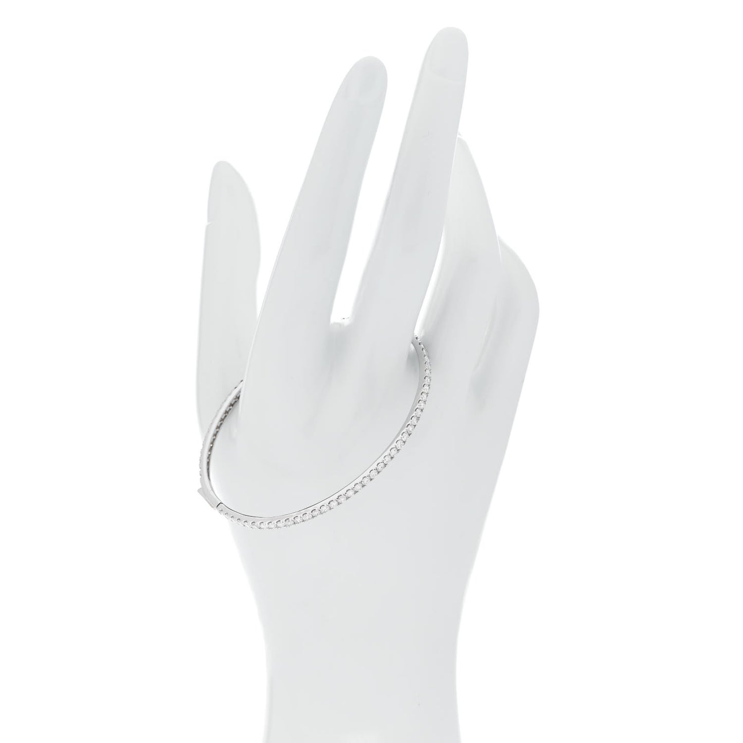 18K White Gold Diamond 3.00ct Bangle Bracelet