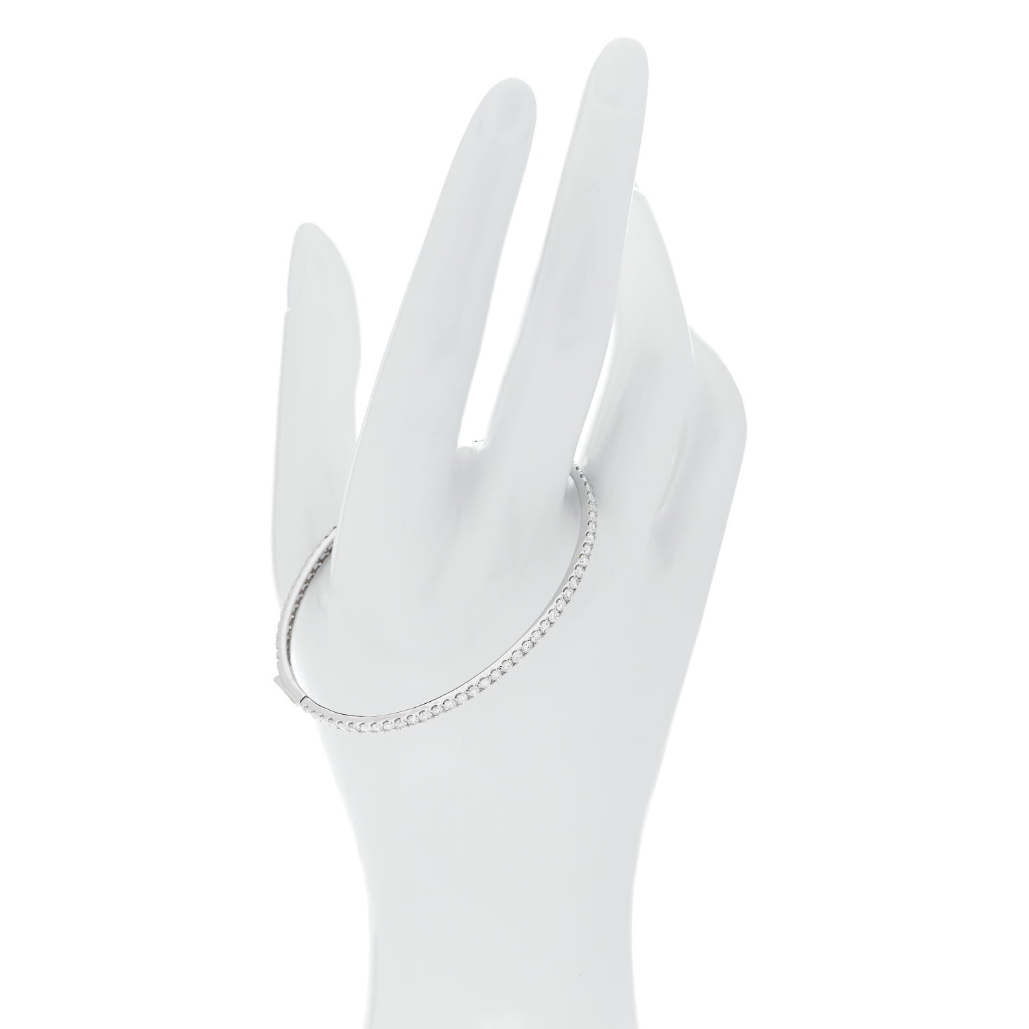Parker & West by FASHIONPHILE 18K White Gold Diamond 3.00ct Bangle Bracelet 2 of 7