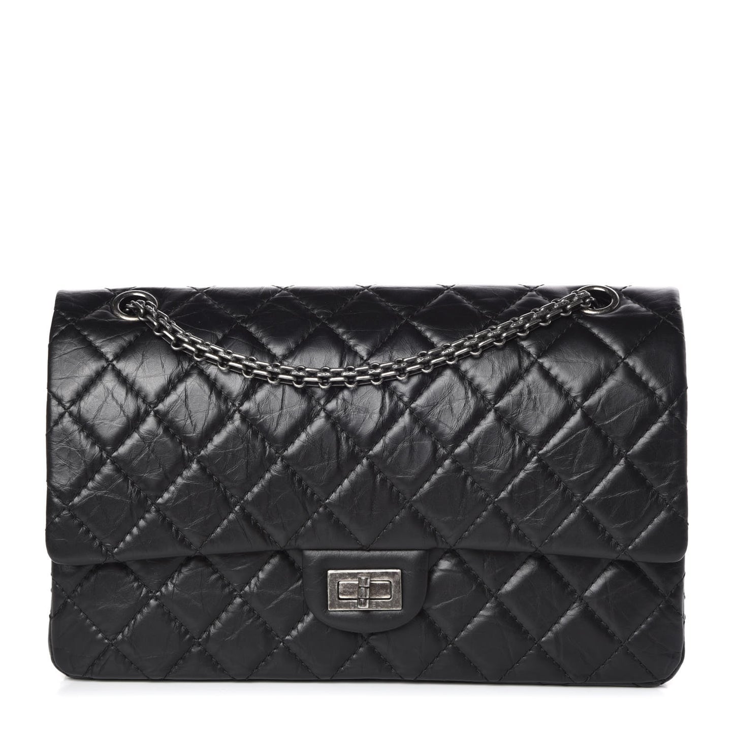 Aged Calfskin Quilted 2.55 Reissue 226 Flap Black