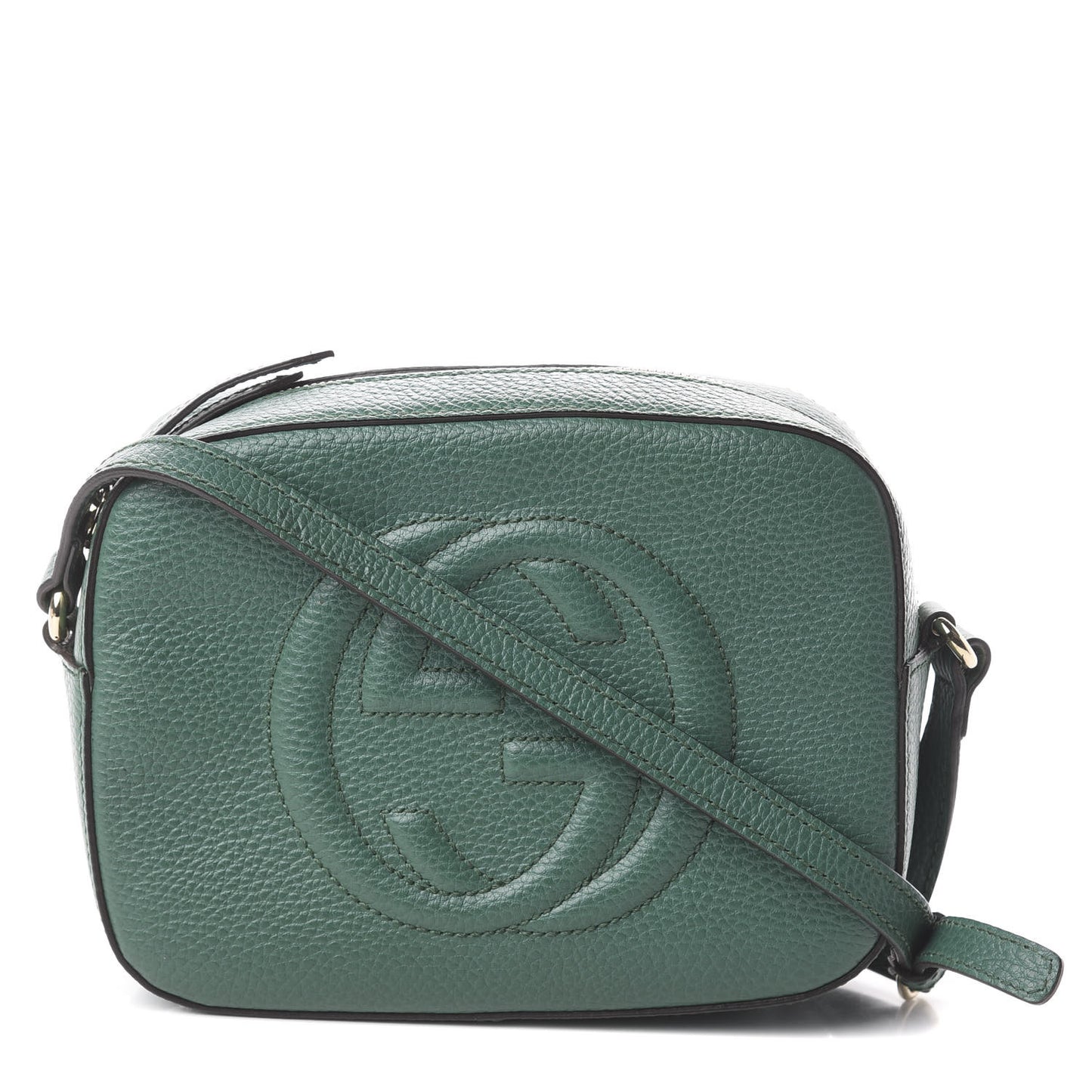 Pebbled Calfskin Small Soho Disco Bag Emerald Green