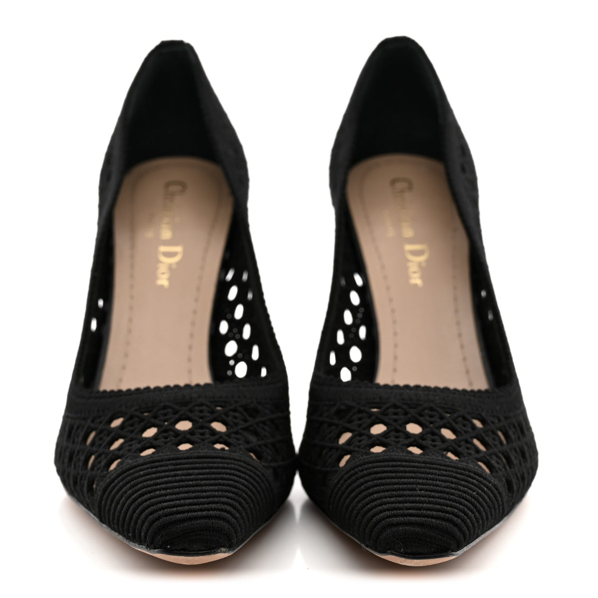Mesh Cotton Cannage Dior Capture 100mm Pumps 36 Black