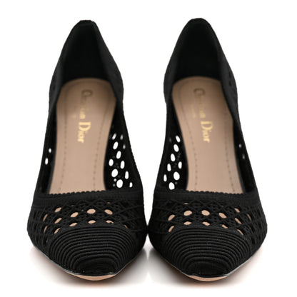 Christian Dior Mesh Cotton Cannage Dior Capture 100mm Pumps 36 Black 3 of 10