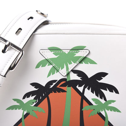 Prada City Calf Palm Tree Print Camera Bag White Papaya 9 of 9
